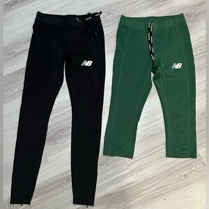 Set NWOT New Balance womens‎ Black and Green Active Leggings